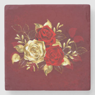 Dessous-de-verre En Pierre Trois Roses de bijoux