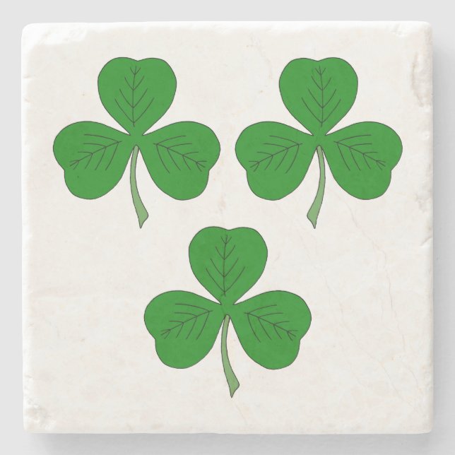 Dessous-de-verre En Pierre Trois Shamrocks (Devant)