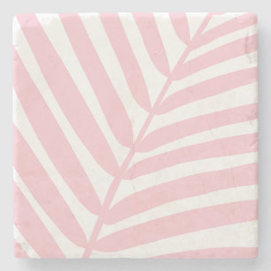 Dessous-de-verre En Pierre Tropical Palm Leaf Baby Rose