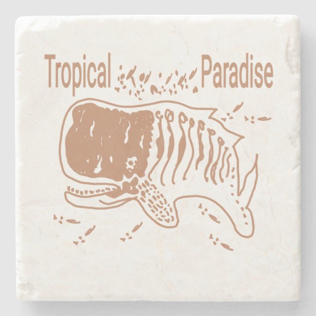 Dessous-de-verre En Pierre Tropical Paradise Pottwal wal (Devant)