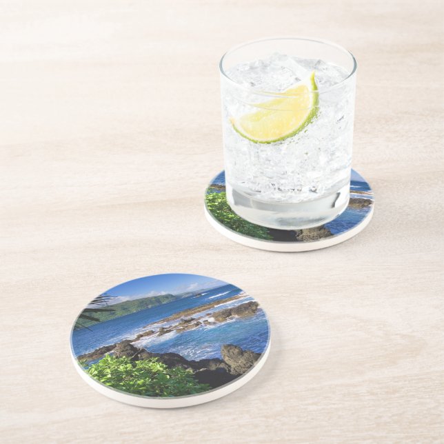 Dessous de verre en pierre tropicale océanique (Côté)