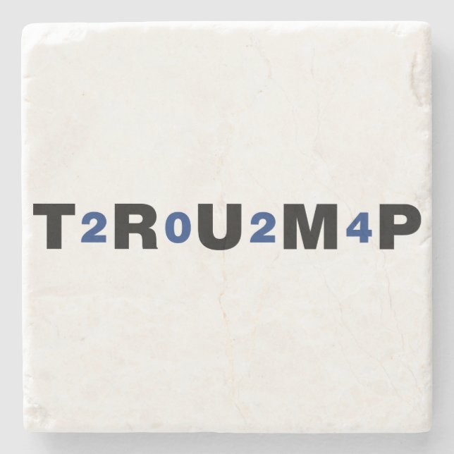 Dessous-de-verre En Pierre Trump 2024 bleu (Devant)