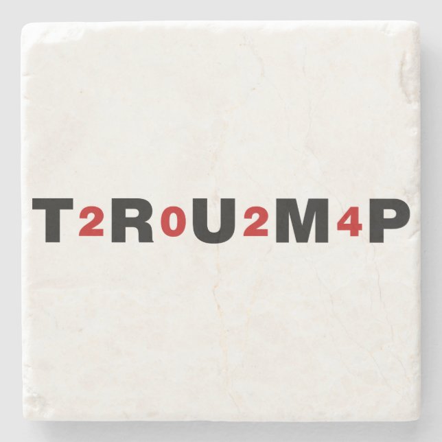 Dessous-de-verre En Pierre Trump 2024 Rouge (Devant)