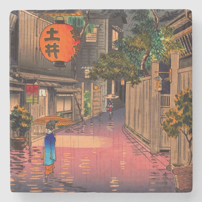 Dessous-de-verre En Pierre Tsuchiya Koitsu - Soirée à Ushigome (Devant)
