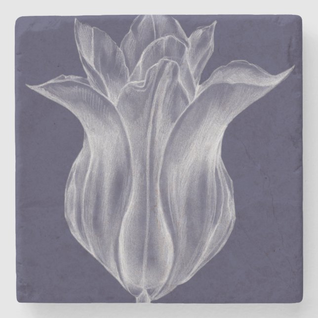 Dessous-de-verre En Pierre Tulipe monochrome III (Devant)