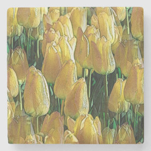 Dessous-de-verre En Pierre Tulipes jaunes soleil