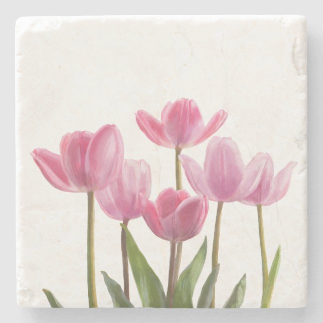 Dessous-de-verre En Pierre Tulipes roses (Devant)
