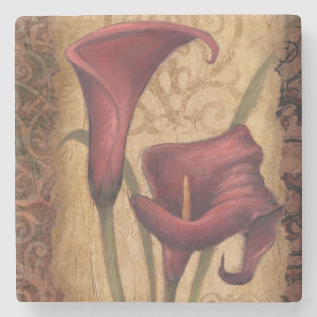 Dessous-de-verre En Pierre Tulipes rouges I (Devant)
