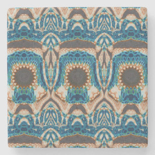 Dessous-de-verre En Pierre Turquoise Gold Sun Southwestern Art