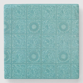 Dessous-de-verre En Pierre Turquoise Tile Motif (par William Morris)