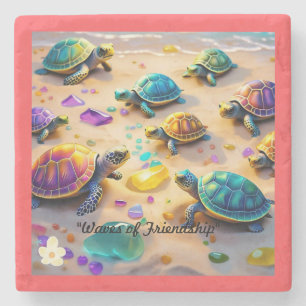 Dessous-de-verre En Pierre "Turtle Wave Riders"