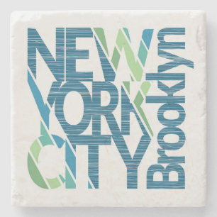 Dessous-de-verre En Pierre Typographie de Brooklyn New York