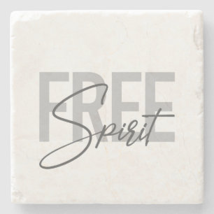 Dessous-de-verre En Pierre Typographie moderne, simple, cool de Free Spirit