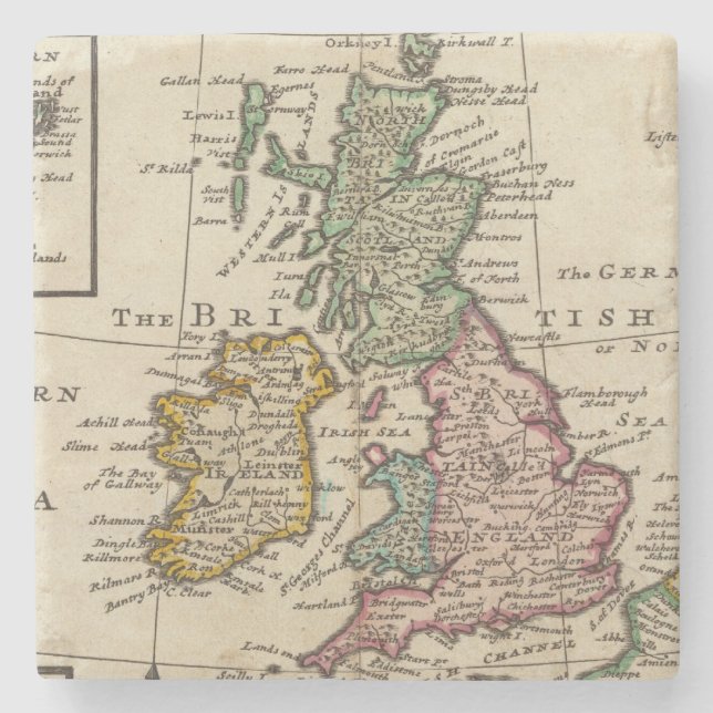 Dessous-de-verre En Pierre Une carte générale de la Grande-Bretagne et de (Devant)