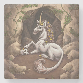 Dessous-de-verre En Pierre Unicorne de la Terre Élément Imaginaire Art