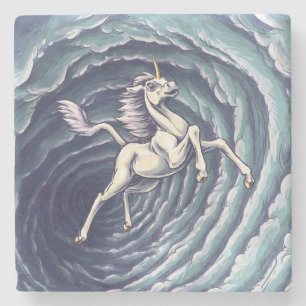 Dessous-de-verre En Pierre Unicorne de l'air élément Imaginaire Art