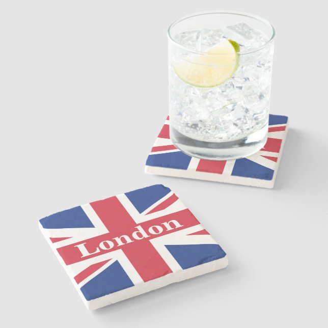 Dessous-de-verre En Pierre Union Jack London ~ Drapeau britannique (Côté)