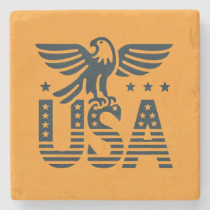 Dessous-de-verre En Pierre USA Eagle Patriotic Desig - Style Etoile et Stripe