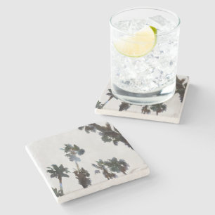 Dessous-de-verre En Pierre Vacances Palmiers tropicaux Aquarelle artistique