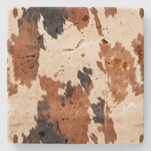 Dessous-de-verre En Pierre Vache blanche noire Brown occidentale