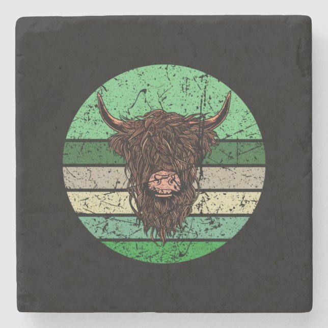 Dessous-de-verre En Pierre Vache écossaise des Highlands (Devant)