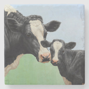 Dessous-de-verre En Pierre Vache et veau Holstein