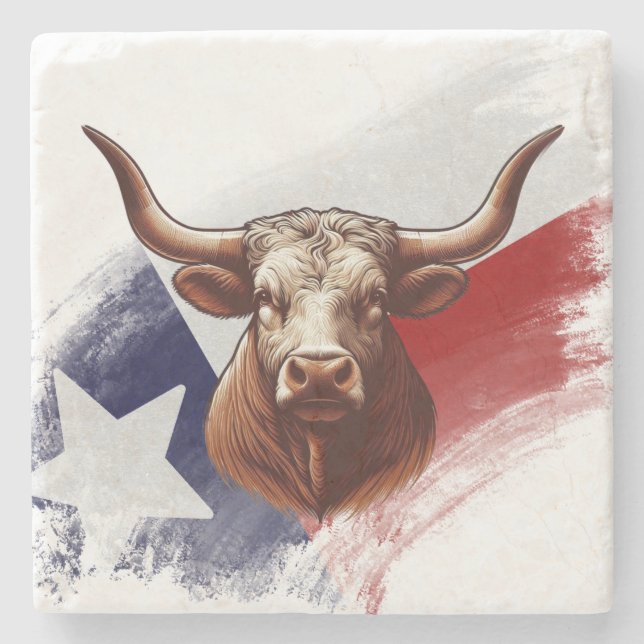 Dessous-de-verre En Pierre Vache longhorne du Texas (Devant)