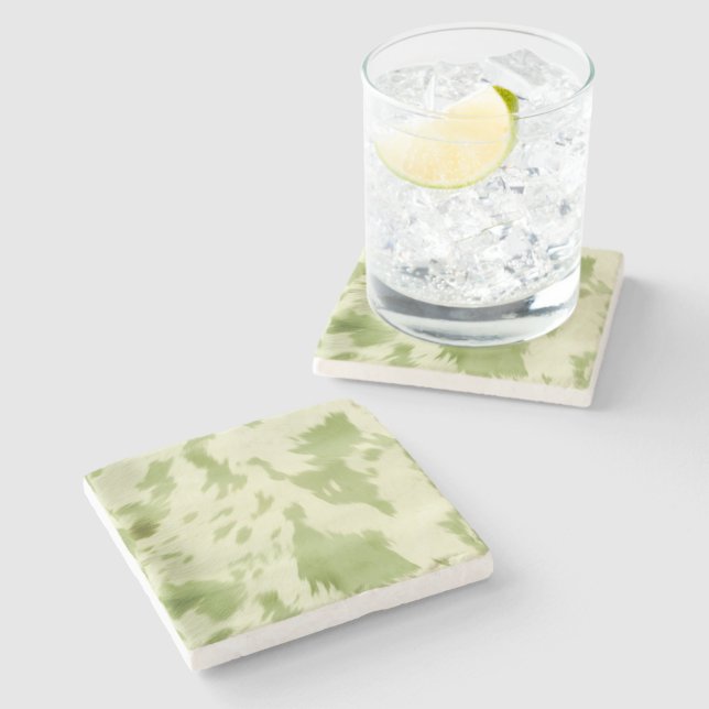 Dessous-de-verre En Pierre Vachette verte (Côté)