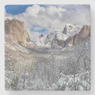 Dessous-de-verre En Pierre Vallée de Yosemite dans la neige