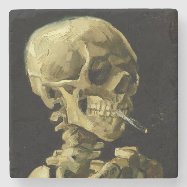 Dessous-de-verre En Pierre Van Gogh Fumer du squelette (Devant)