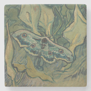 Dessous-de-verre En Pierre Van Gogh Grand Paon de Nuit Art de la Nature Vinta
