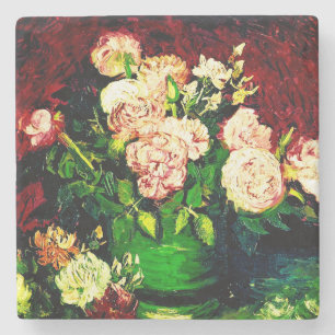 Dessous-de-verre En Pierre Van Gogh Peonies et Roses