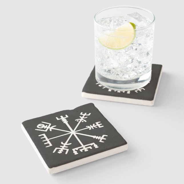 Dessous-de-verre En Pierre Vegvísir (Viking Compass) (Côté)