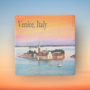 Dessous-de-verre En Pierre Venise, Italie Coucher de soleil orange Dessous de