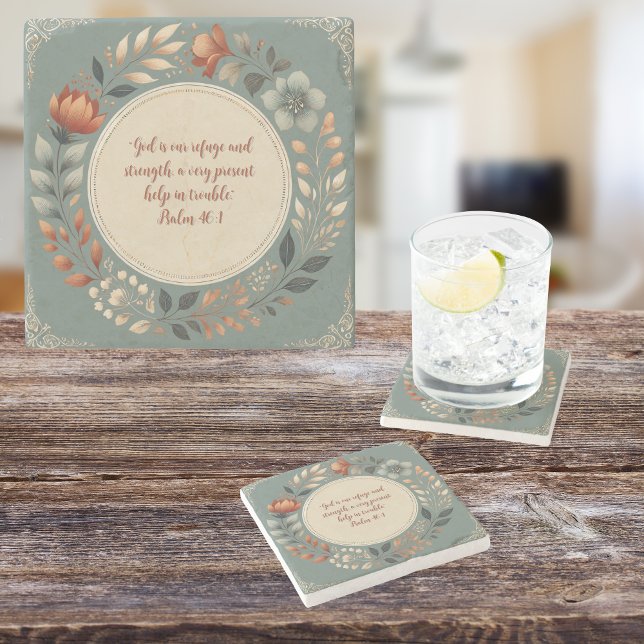 Dessous-de-verre En Pierre Verset biblique personnalisable de Humble Wreath (Créateur téléchargé)