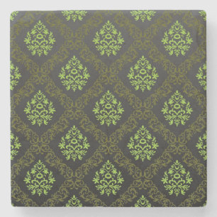 Dessous-de-verre En Pierre Vert floral de papier peint