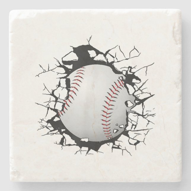 Dessous-de-verre En Pierre Vêtements de baseball - Baseball (Devant)
