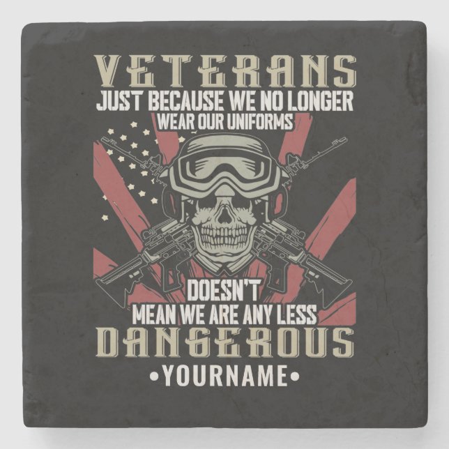 Dessous-de-verre En Pierre Vétéran patriotique USA Funny Humour (Devant)
