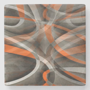 Dessous-de-verre En Pierre Vibrations des années quatre-vingts Brûlé Orange e