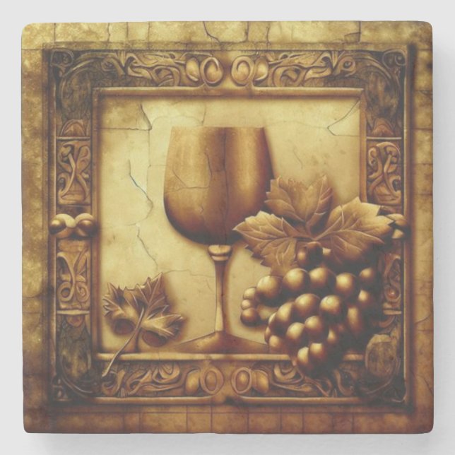 Dessous-de-verre En Pierre Vieux Dessous de verre du vin / Chalices et Gobele (Devant)