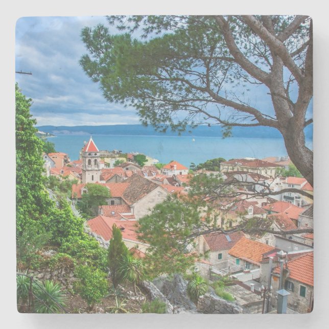 Dessous-de-verre En Pierre Ville croate d'Omis (Devant)