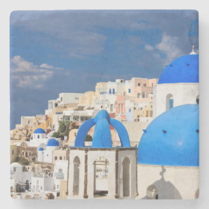 Dessous-de-verre En Pierre Ville de Santorin, Grèce