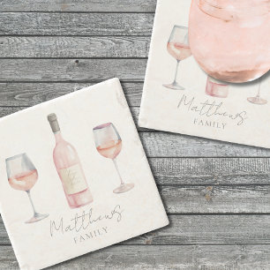 Dessous-de-verre En Pierre Vin Personnalisé au Nom