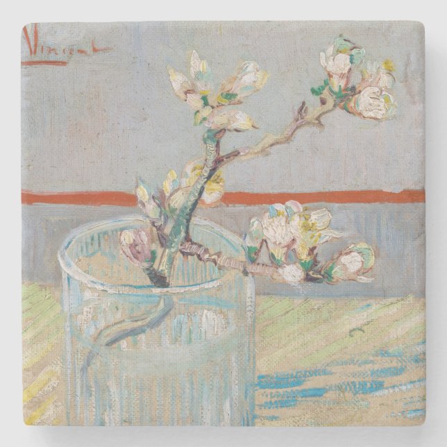 Dessous-de-verre En Pierre Vincent van Gogh - Branche d'amandes en verre (Devant)