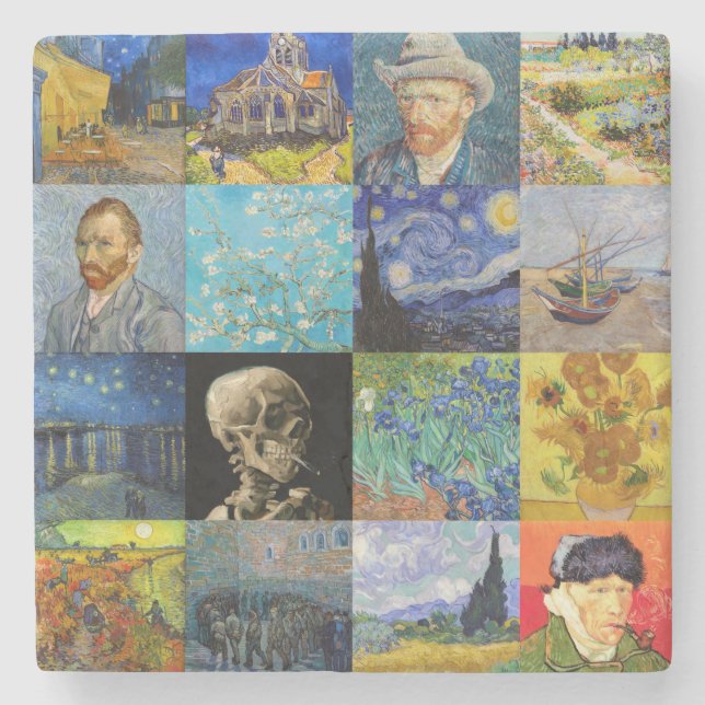 Dessous-de-verre En Pierre Vincent van Gogh - chefs-d'oeuvre Mosaic Patchwork (Devant)