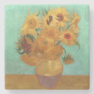 Dessous-de-verre En Pierre Vincent Van Gogh Douze Tournesols Dans Un Vase