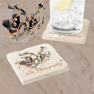 Dessous-de-verre En Pierre Vintage Lily Floral Retrom Glam