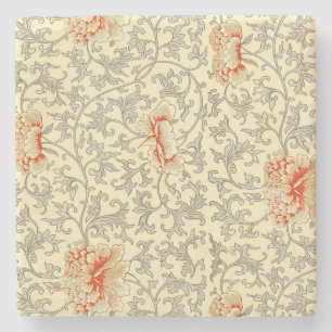 Dessous-de-verre En Pierre Vintage rose gris Artwork Botanique Floral