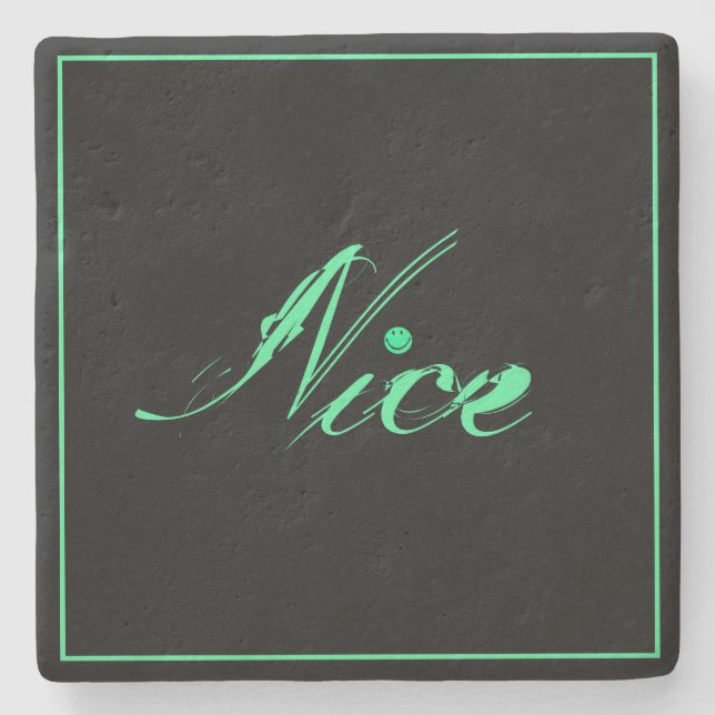 Dessous-de-verre En Pierre Visage de Nice Green (Devant)