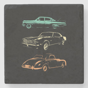 Dessous-de-verre En Pierre Voitures Vintage - 80s & 90s Graphic Retro
